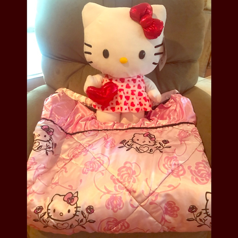 Hello Kitty Comforter and Hello Kitty plush Doll